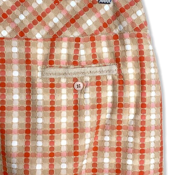 Greg Norman 100% Cotton Golf Skort Modern Checked Pattern in Orange Womens Sz 4 - Picture 6 of 10